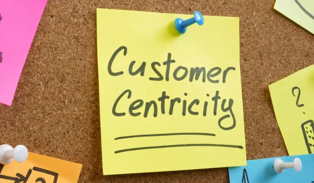 imagem de um post it escrito customer centricity em alusão ao blueprint