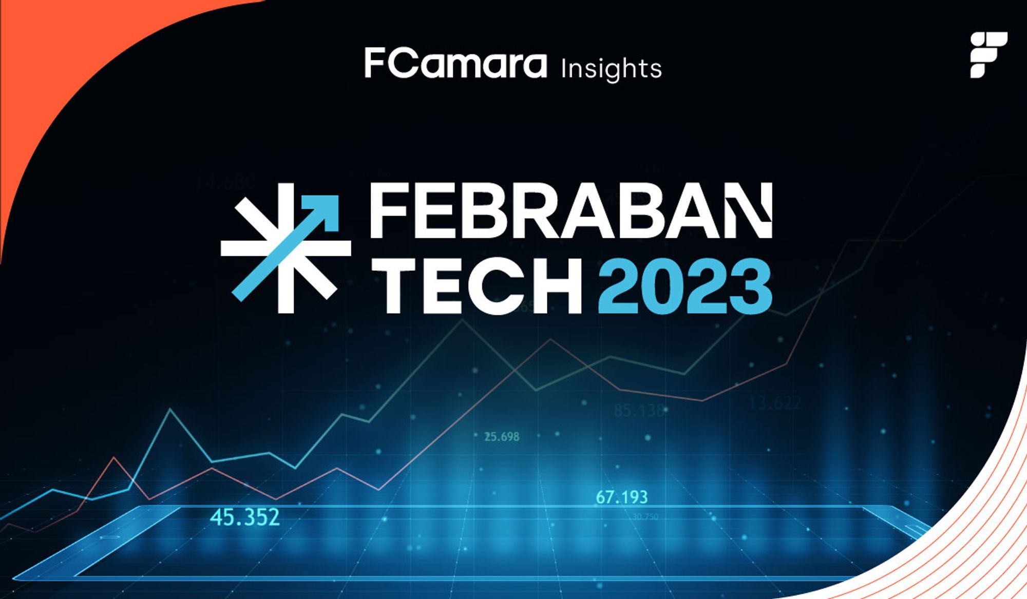 imagem com fundo preto e azul com a logo do evento Febrabran Tech 2023