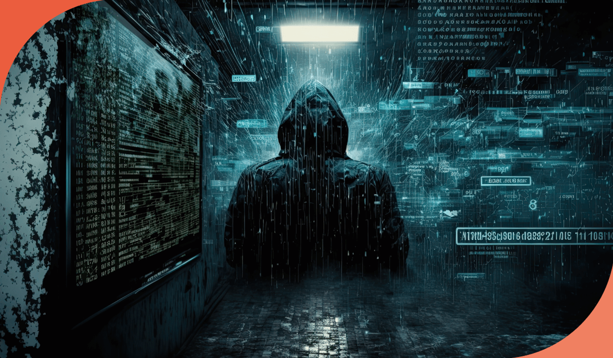 imagem de um rapaz de costas com um casaco preto em alusão aos hackers que colocam em risco a cibersegurança