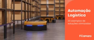 Robô no armazém para ilustrar exemplos de automação logística