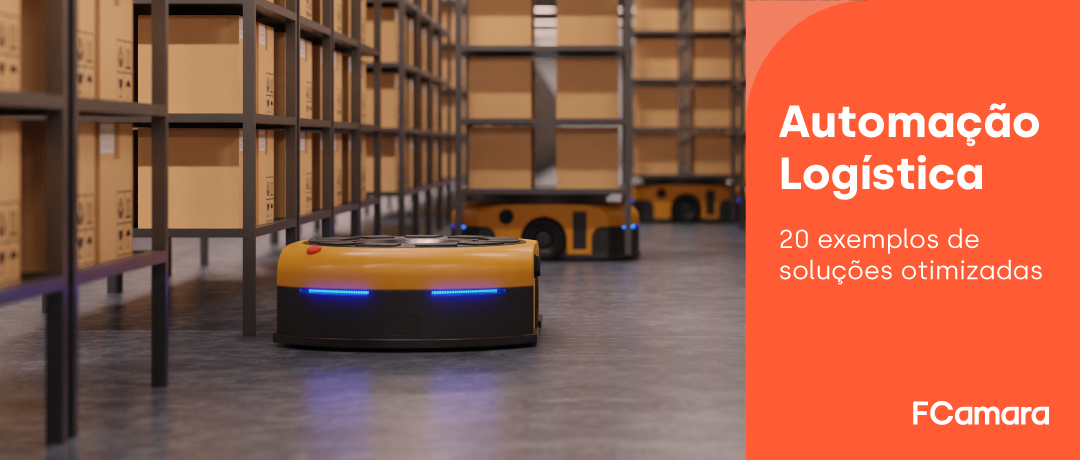 Robô no armazém para ilustrar exemplos de automação logística