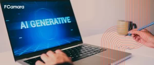 Tela de computador com o texto "IA Generative" para ilustrar conceito da Inteligência Artificial Geral (AGI)