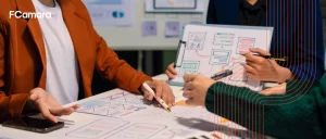 Colaborador apresentando uma inovação de produto