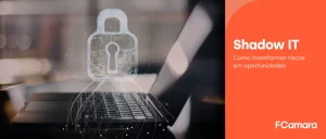 Imagem de notebook com arte de cadeado para ilustrar o Shadow IT