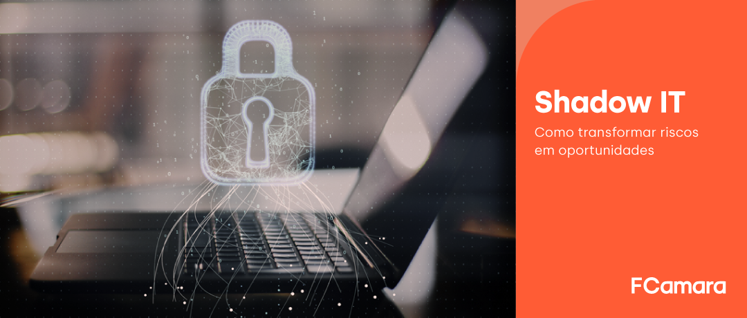 Imagem de notebook com arte de cadeado para ilustrar o Shadow IT