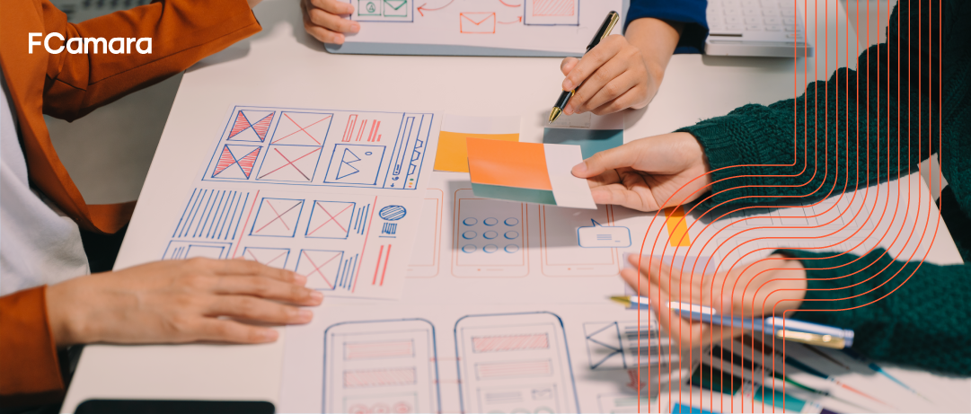 Profissionais em trabalho representando service design